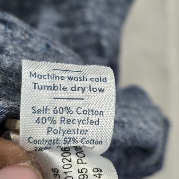 Marine Layer Men's Re-Spun Henley Long Sleeve Shirt Size Large Blue Slub - Picture 4 of 9